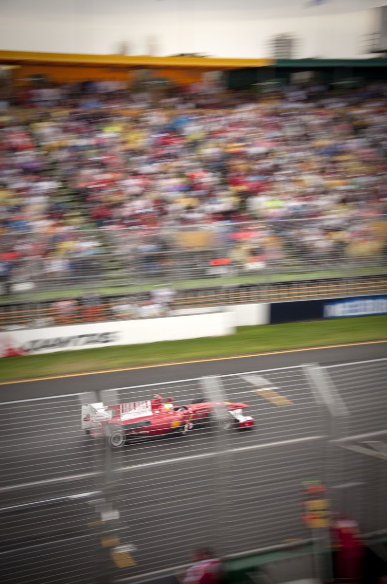 Formula 1 car at speed at Albert Park
